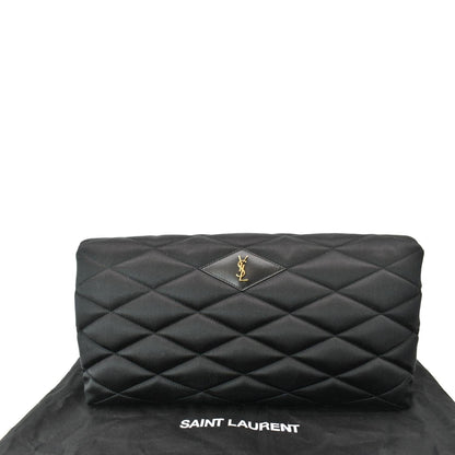 YVES SAINT LAURENT Sade Large Satin Clutch Black