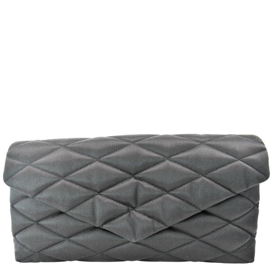 YVES SAINT LAURENT Sade Large Satin Clutch Black