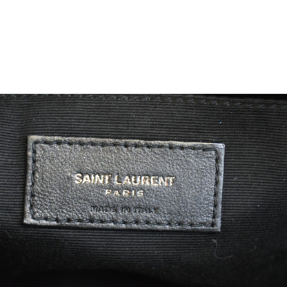 YVES SAINT LAURENT Lou Chevron Leather Camera Crossbody Bag Black