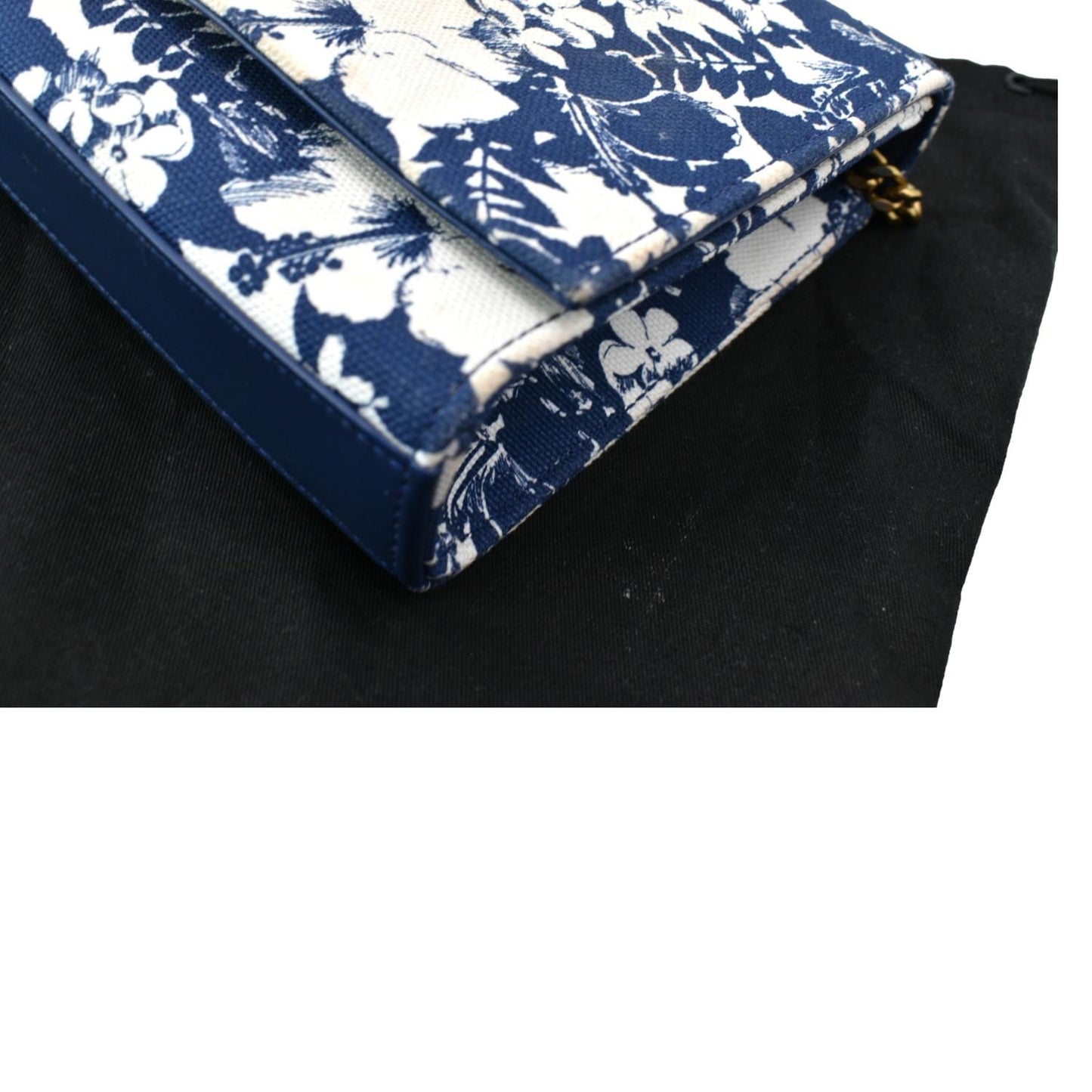 YVES SAINT LAURENT Kate Floral Print Canvas Shoulder Bag Blue