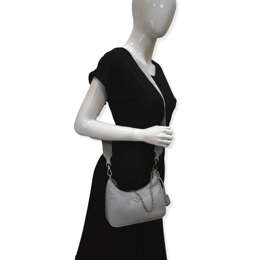 PRADA Re-Edition 2005 Nylon Shoulder Bag Grey - Hot Deals