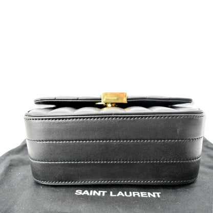 YVES SAINT LAURENT Vicky Small Monogram Leather Chain Crossbody Bag Black