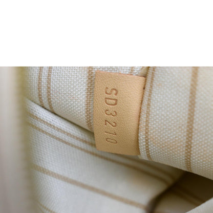 LOUIS VUITTON Neverfull MM Damier Azur Shoulder Bag White