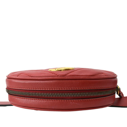 GUCCI GG Marmont Matelasse Leather Belt Bag Red 476434