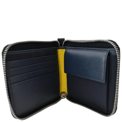 PRADA Camouflage Leather Zip Around Wallet Black