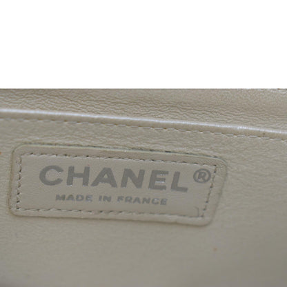 CHANEL Mini Flap Grained Calfskin Leather Crossbody Bag White