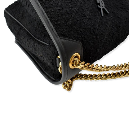 YVES SAINT LAURENT Niki Medium Tweed Shoulder Bag Black