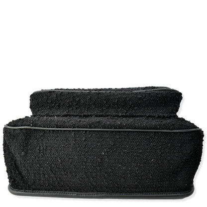 YVES SAINT LAURENT Niki Medium Tweed Shoulder Bag Black