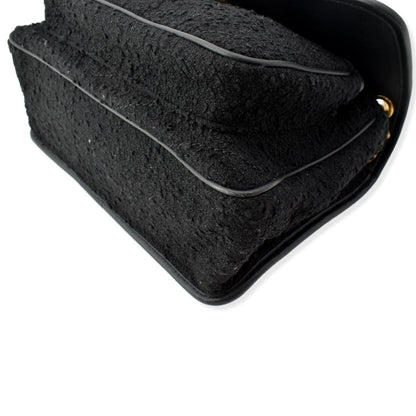 YVES SAINT LAURENT Niki Medium Tweed Shoulder Bag Black