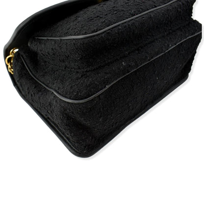 YVES SAINT LAURENT Niki Medium Tweed Shoulder Bag Black
