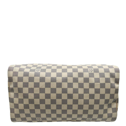LOUIS VUITTON Speedy 35 Damier Azur Satchel Bag White