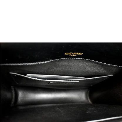 YVES SAINT LAURENT Sulpice Medium Monogram Clasp Shoulder Bag Black
