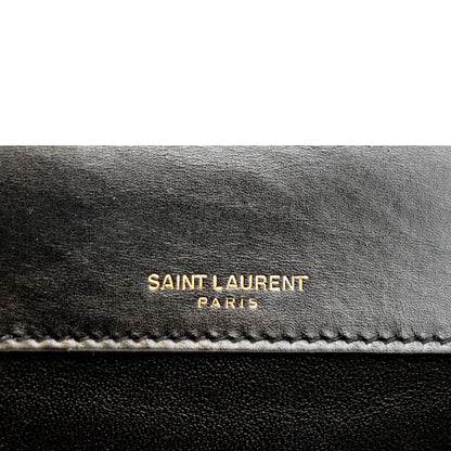 YVES SAINT LAURENT Sulpice Medium Monogram Clasp Shoulder Bag Black