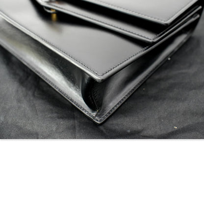 YVES SAINT LAURENT Sulpice Medium Monogram Clasp Shoulder Bag Black