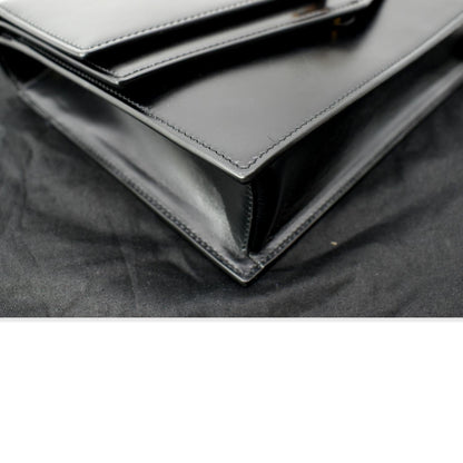 YVES SAINT LAURENT Sulpice Medium Monogram Clasp Shoulder Bag Black