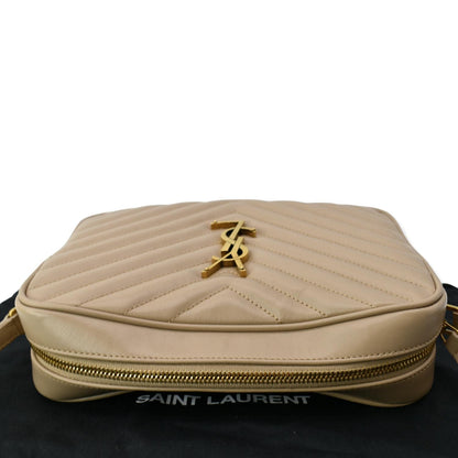 YVES SAINT LAURENT Lou Leather Camera Crossbody Bag Beige