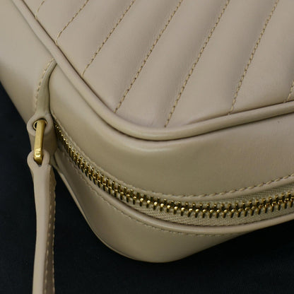 YVES SAINT LAURENT Lou Leather Camera Crossbody Bag Beige