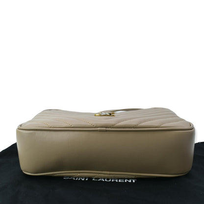 YVES SAINT LAURENT Lou Leather Camera Crossbody Bag Beige