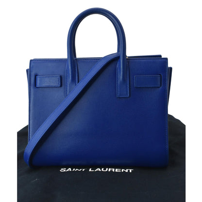 YVES SAINT LAURENT Sac de Jour Leather Shoulder Bag Blue