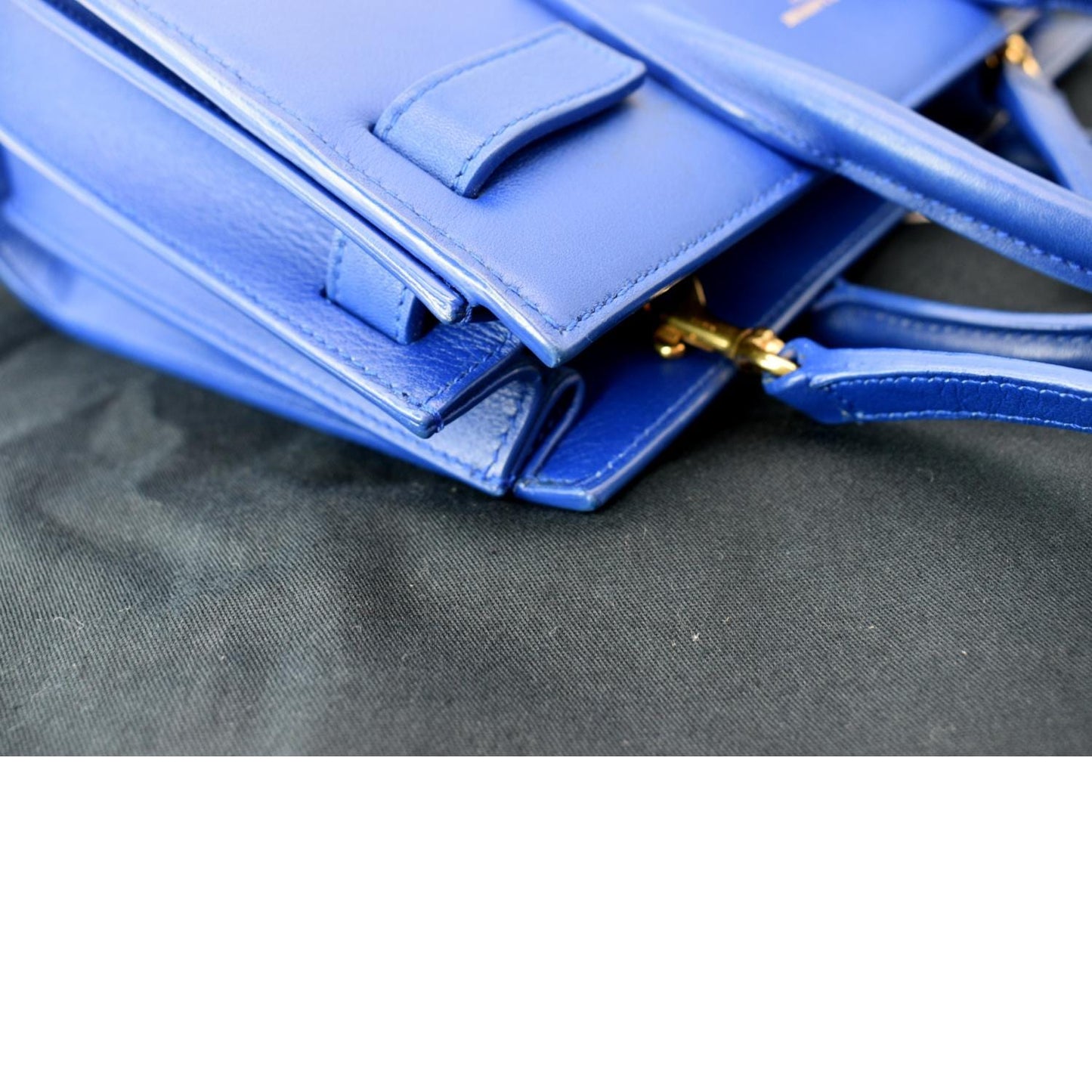 YVES SAINT LAURENT Sac de Jour Leather Shoulder Bag Blue