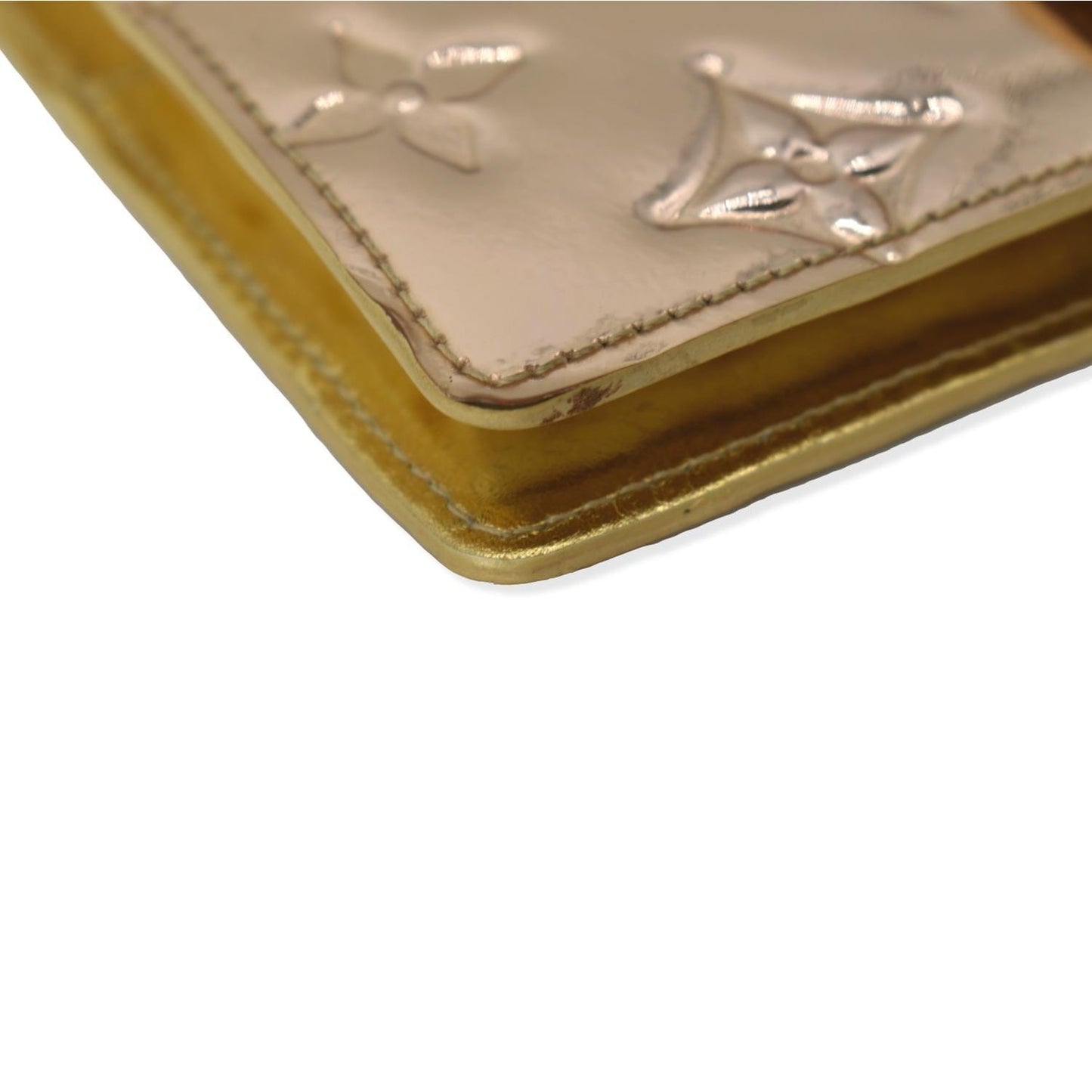 LOUIS VUITTON Miroir Small Monogram Embossed Ring Agenda Gold