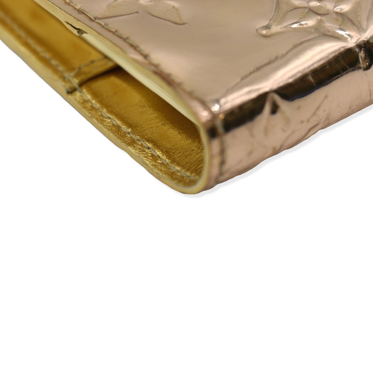 LOUIS VUITTON Miroir Small Monogram Embossed Ring Agenda Gold