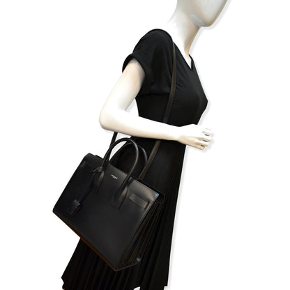 YVES SAINT LAURENT Sac de Jour Leather Shoulder Bag Black