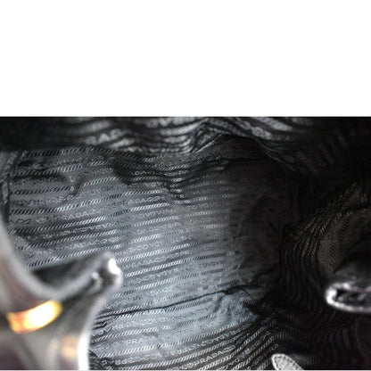 PRADA Tessuto Vitello Daino Nylon Tote Shoulder Bag Black