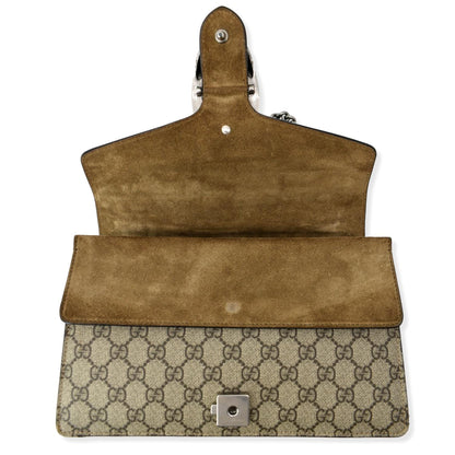 GUCCI Dionysus Small GG Supreme Canvas Shoulder Bag Beige 400249