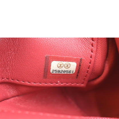 CHANEL Business Affinity Small Caviar Quilted Shoulder Bag Red
