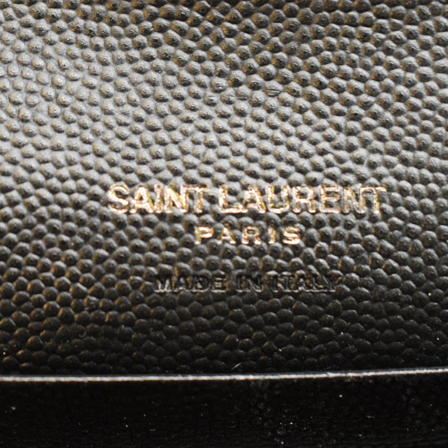 YVES SAINT LAURENT Monogram Grain De Poudre Leather Wallet Black
