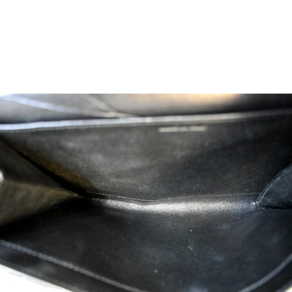 YVES SAINT LAURENT Uptown Crocodile-Embossed Crossbody Chain Wallet Black