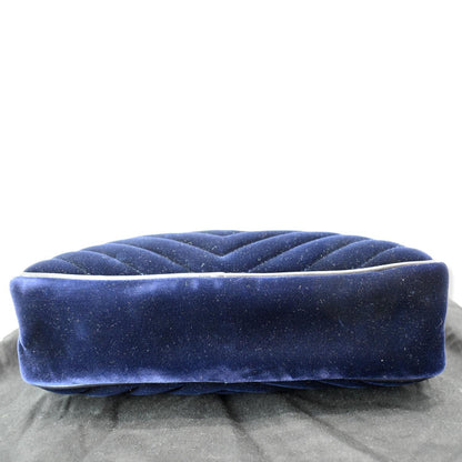 YVES SAINT LAURENT Lou Velvet Camera Crossbody Bag Blue