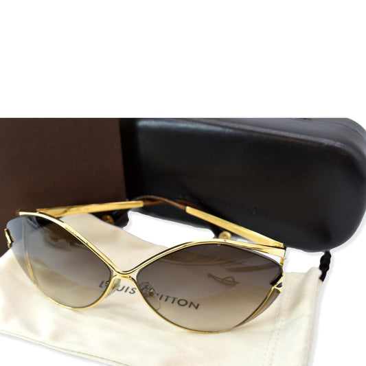 LOUIS VUITTON Laurel Sunglasses Z0410U Brown Glitter