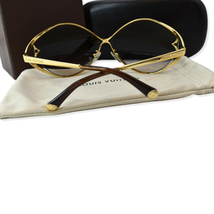 LOUIS VUITTON Laurel Sunglasses Z0410U Brown Glitter