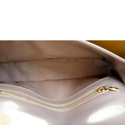 LOUIS VUITTON Sobe Pochette Vernis Leather Clutch Bag Bronze