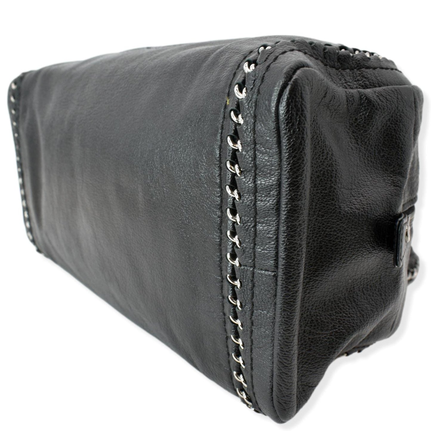 CHANEL CC Chain Around Leather Bowling Bag Black