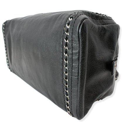 CHANEL CC Chain Around Leather Bowling Bag Black