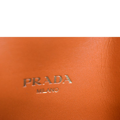 PRADA Vitello Move Bifold Leather Compact Wallet Papaya