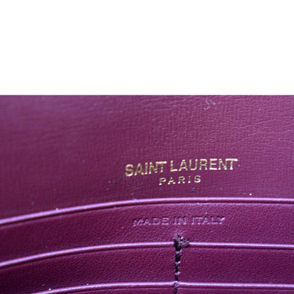 YVES SAINT LAURENT Sunset Mini Leather Crossbody Bag Rouge Legion
