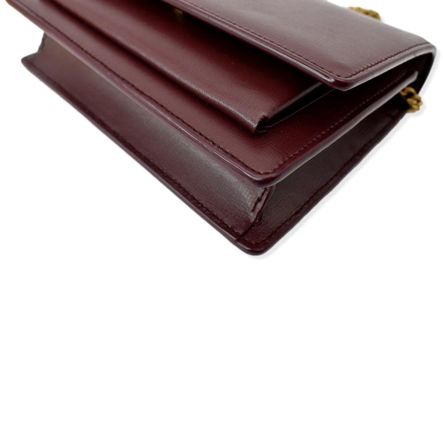 YVES SAINT LAURENT Sunset Mini Leather Crossbody Bag Rouge Legion