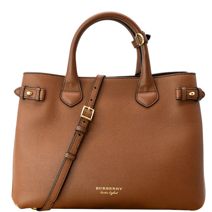 BURBERRY Banner Medium House Check Tote Bag Tan