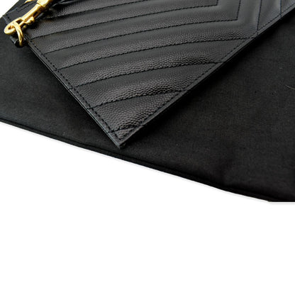 YVES SAINT LAURENT Matelasse Large Bill Monogram Pouch Black