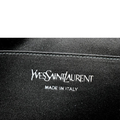 YVES SAINT LAURENT Belle de Jour Leather Clutch Bag Silver