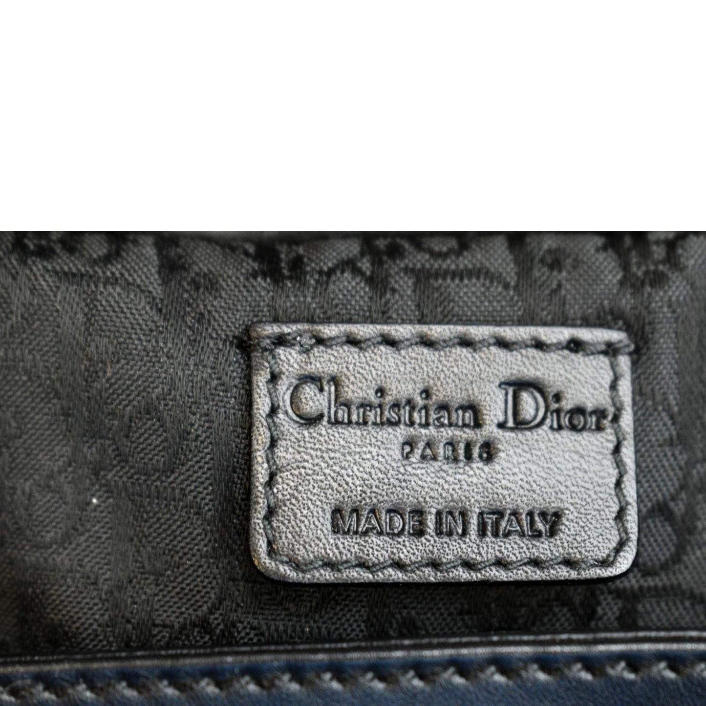 CHRISTIAN DIOR Quilted Satin Tote Bag Black