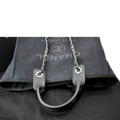 CHANEL Deauville Shopping Tote Bag Black