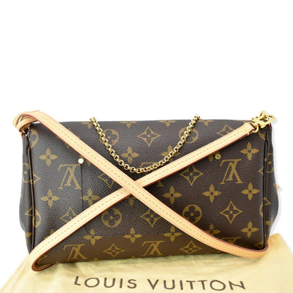 LOUIS VUITTON Favorite MM Monogram Canvas Crossbody Bag Brown