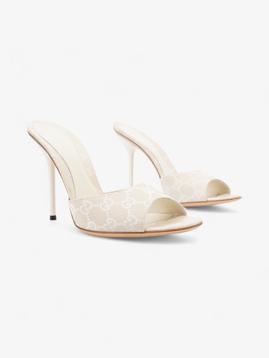 Gucci Guccissima Heels 95mm GG Supreme / Beige Cotton EU 41 UK 8