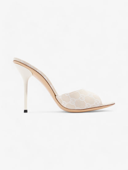 Gucci Guccissima Heels 95mm GG Supreme / Beige Cotton EU 41 UK 8