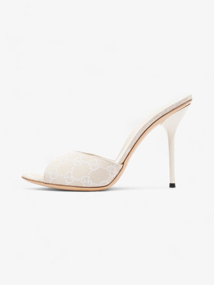 Gucci Guccissima Heels 95mm GG Supreme / Beige Cotton EU 41 UK 8
